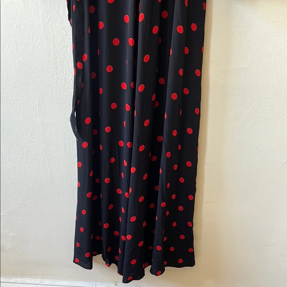 Ganni Black and Red Cowl Neck Wrap Dress - Picture 7 of 8